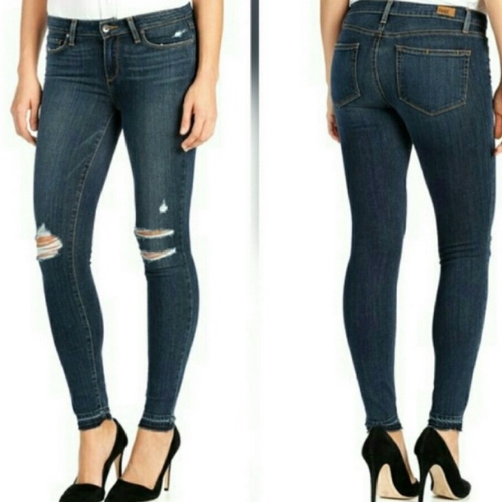 PAIGE Verdugo Ankle Jeans Destructed Distressed Size 23